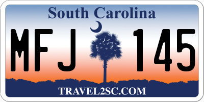 SC license plate MFJ145