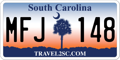 SC license plate MFJ148