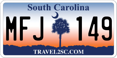 SC license plate MFJ149