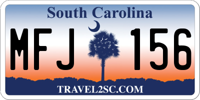 SC license plate MFJ156