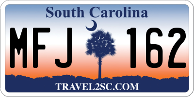 SC license plate MFJ162