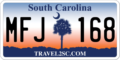 SC license plate MFJ168