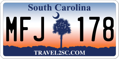 SC license plate MFJ178