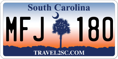 SC license plate MFJ180