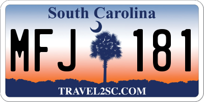 SC license plate MFJ181