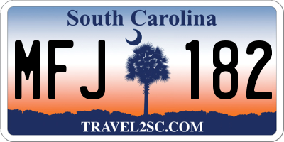 SC license plate MFJ182