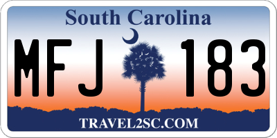 SC license plate MFJ183