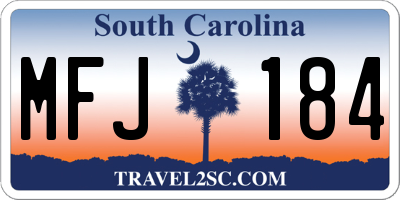 SC license plate MFJ184
