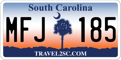 SC license plate MFJ185