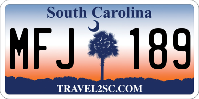 SC license plate MFJ189