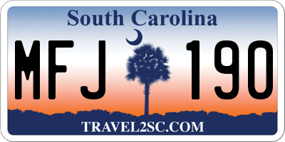 SC license plate MFJ190