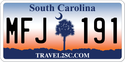 SC license plate MFJ191