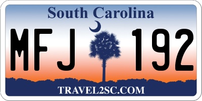 SC license plate MFJ192
