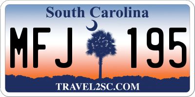 SC license plate MFJ195