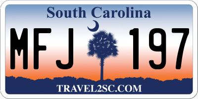 SC license plate MFJ197