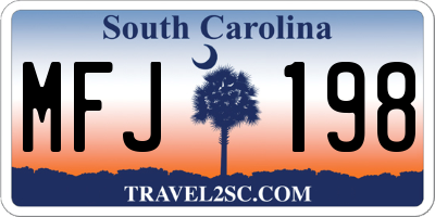 SC license plate MFJ198