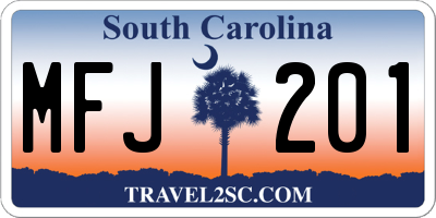 SC license plate MFJ201
