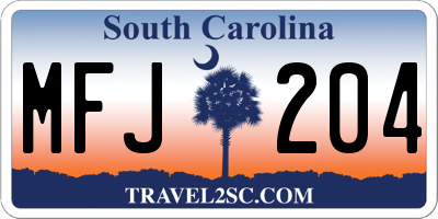 SC license plate MFJ204