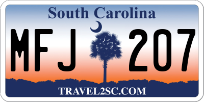 SC license plate MFJ207