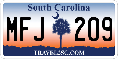 SC license plate MFJ209