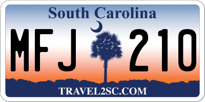 SC license plate MFJ210