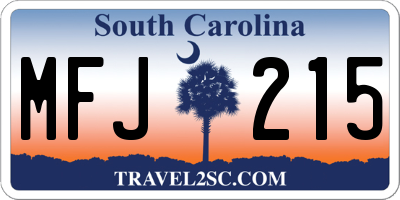 SC license plate MFJ215
