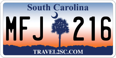 SC license plate MFJ216
