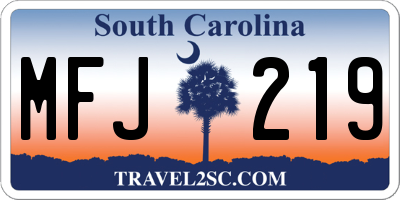 SC license plate MFJ219