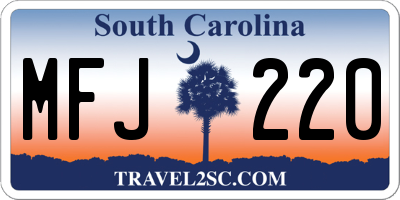 SC license plate MFJ220