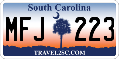 SC license plate MFJ223