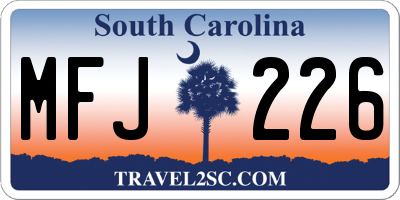 SC license plate MFJ226