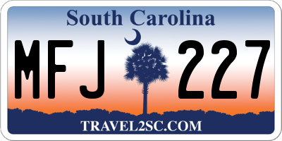 SC license plate MFJ227