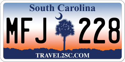 SC license plate MFJ228