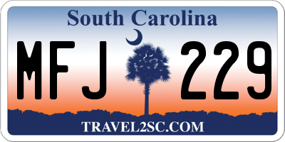 SC license plate MFJ229