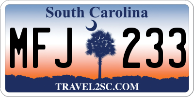 SC license plate MFJ233