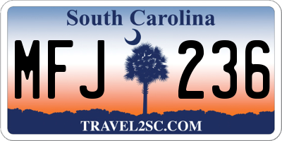 SC license plate MFJ236