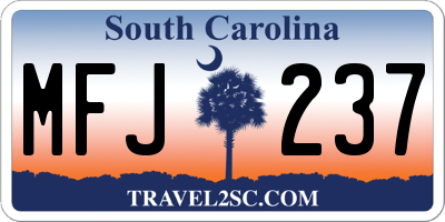 SC license plate MFJ237