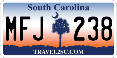 SC license plate MFJ238
