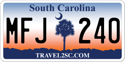 SC license plate MFJ240