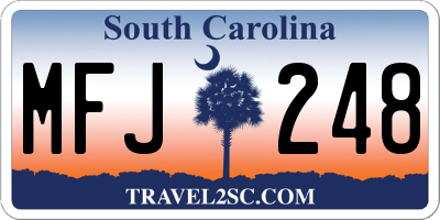 SC license plate MFJ248