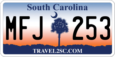 SC license plate MFJ253