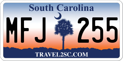 SC license plate MFJ255