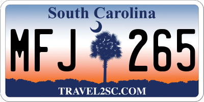 SC license plate MFJ265