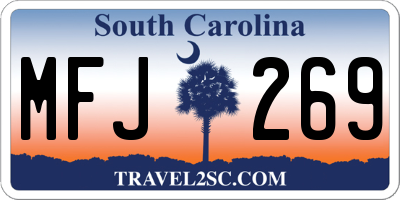 SC license plate MFJ269