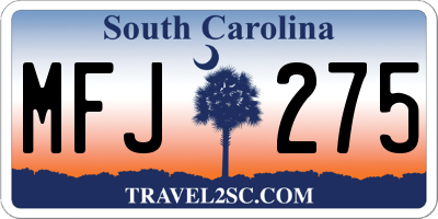 SC license plate MFJ275