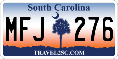 SC license plate MFJ276
