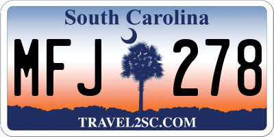 SC license plate MFJ278