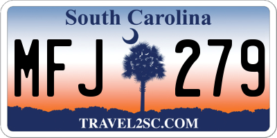SC license plate MFJ279
