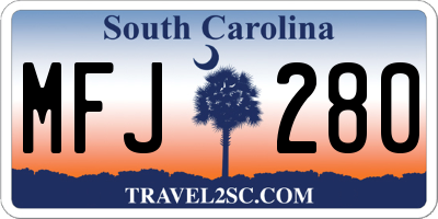 SC license plate MFJ280