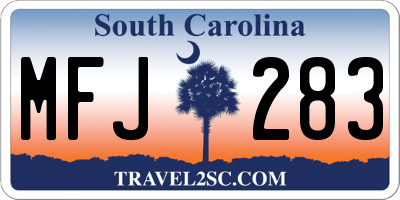 SC license plate MFJ283